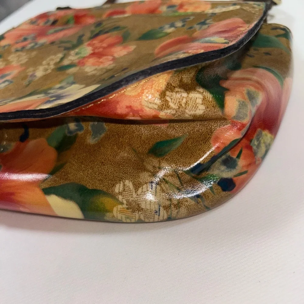 Patricia Nash glazed leather floral studded messenger crossbody - Picture 5 of 16